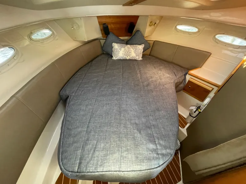Slide: The Image of Interior of 2019 Cutwater C-30 Sedan with cozy bed. - 8