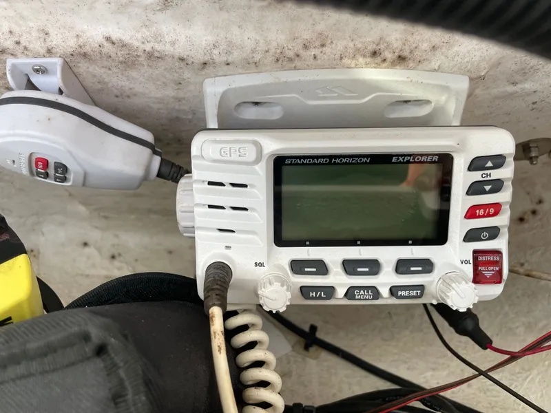 Slide: The Image of Standard Horizon Explorer radio on 2017 Tidewater 220 boat. - 32