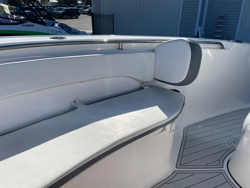 Slide: The Image of Interior of a 2017 Tidewater 220 boat with seating area. - 45