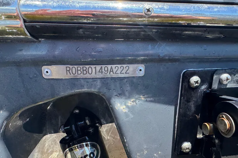 Slide: The Image of 2022 Robalo R242 Center Console boat identification plate with serial number. - 27