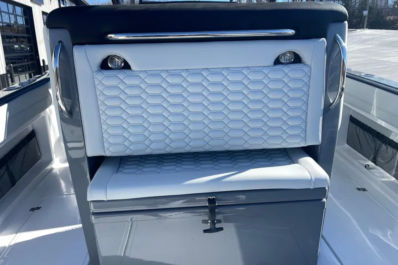 Slide: The Image of 2026 Nor- 390 Sport boat seat with hexagonal pattern and sleek design. - 14