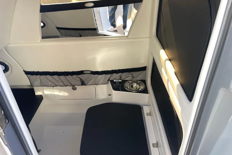 Slide: The Image of Interior of 2026 Nor- 390 Sport boat, featuring sleek seating and modern design elements. - 23