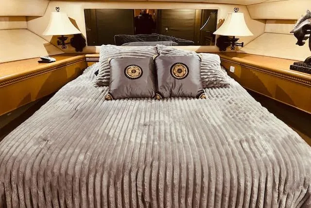 Slide: The Image of Luxurious bedroom interior of a 1996 Forbes Cooper pilot house yacht. - 15