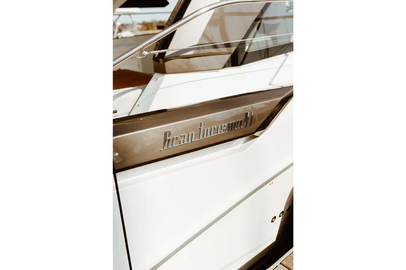 Slide: The Image of 2023 Beneteau Gran Turismo 41 yacht, sleek design detail. - 20