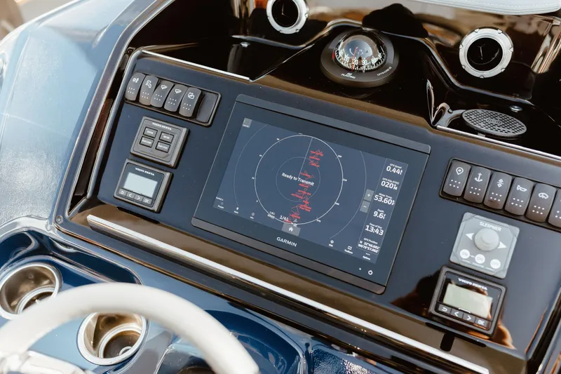 Slide: The Image of Control panel of 2023 Beneteau Gran Turismo 41 with Garmin navigation system. - 27