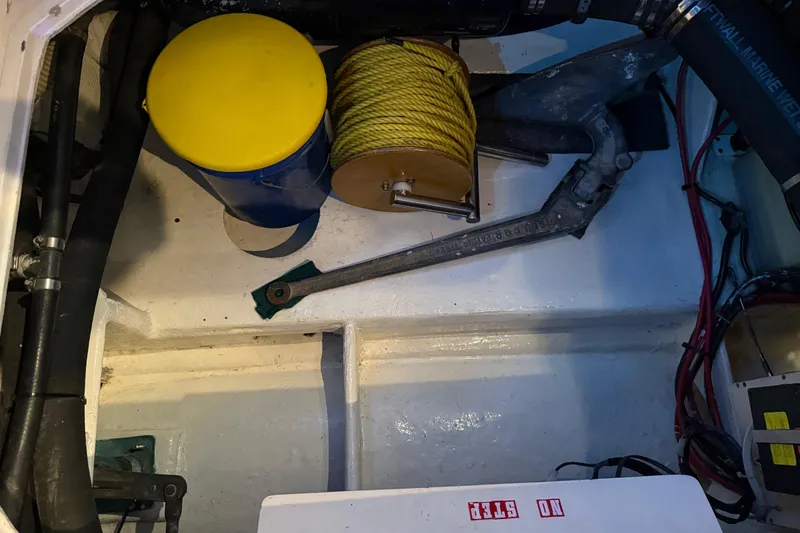 Slide: The Image of 1985 Bayliner 4550 Motoryacht "Lady Jake" docked in La Conner, WA. - 130