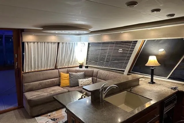 Slide: The Image of Hidden wine rack in 1985 Bayliner 4550 Motoryacht interior. - 24
