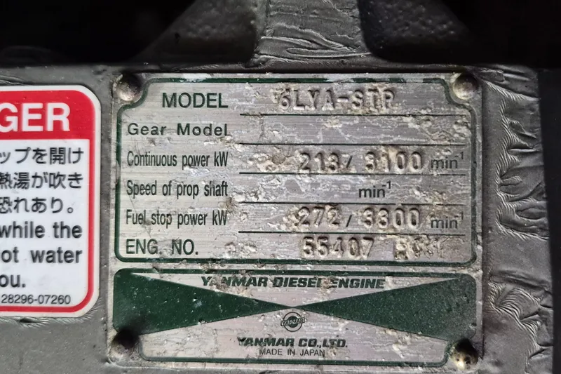 Slide: The Image of Oil X-Change-R system in 1983 Grand Banks 42 Classic engine room. - 64