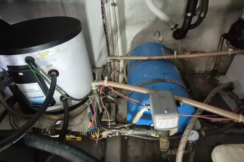 Slide: The Image of Yanmar diesel engine plate on 1983 Grand Banks 42 Classic, model 6LYA-STR. - 65