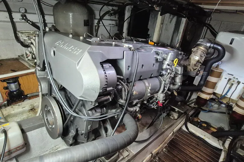 Slide: The Image of Engine room of 1983 Grand Banks 42 Classic with Yanmar engine. - 71