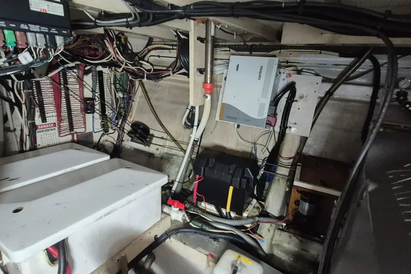 Slide: The Image of Yanmar diesel engine plate on 1983 Grand Banks 42 Classic, model 6LYA-STP. - 73