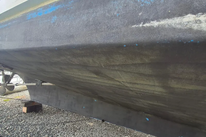 Slide: The Image of Engine room of 1983 Grand Banks 42 Classic with wiring and electrical components. - 74