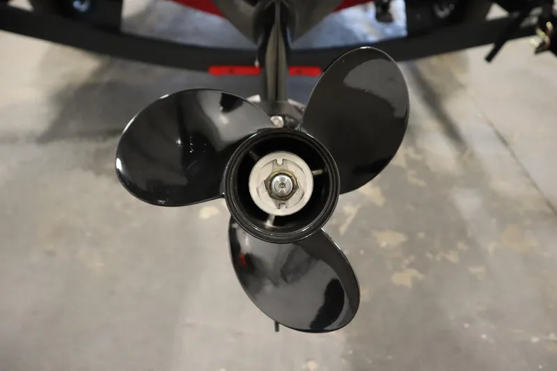 Slide: The Image of 2024 Tracker Pro Guide V-16 WT boat propeller, close-up view. - 47