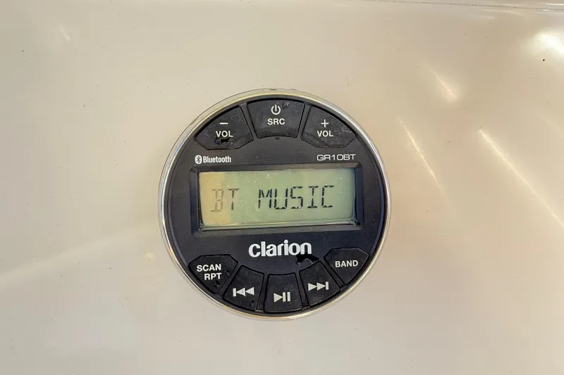 Slide: The Image of Clarion GR10BT Bluetooth stereo on 2008 Robalo R240 Center Console boat. - 31