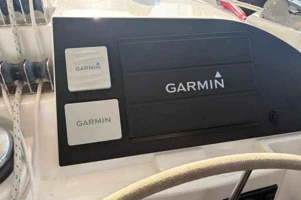 Slide: The Image of Garmin navigation system on 2008 Lagoon 420 yacht dashboard. - 32