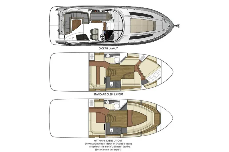 Slide: The Image of Manufacturer Provided Image: 2016 Sea Ray 350 Sundancer cockpit and cabin layout diagrams. - 5
