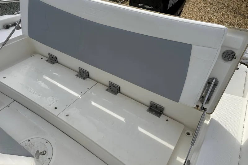 Slide: The Image of Boston Whaler 210 Dauntless 2016 boat with rod holders and storage netting. - 17