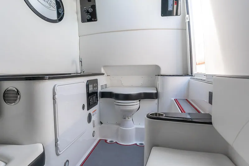 Slide: The Image of Manufacturer Provided Image: Interior of 2026 Sunsation 40 CCX boat, featuring modern seating and sleek design. - 15