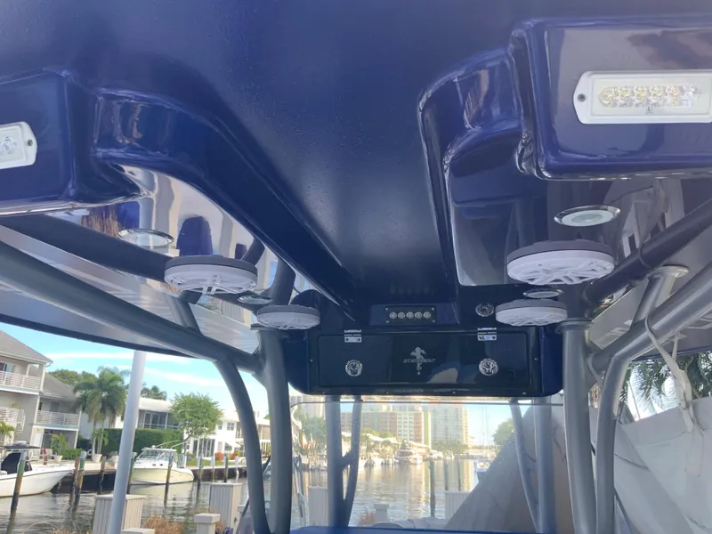 Slide: The Image of Interior view of a 2019 Statement Center Console boat. - 8