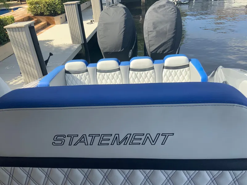 Slide: The Image of 2019 Statement Center Console boat at dock. - 9