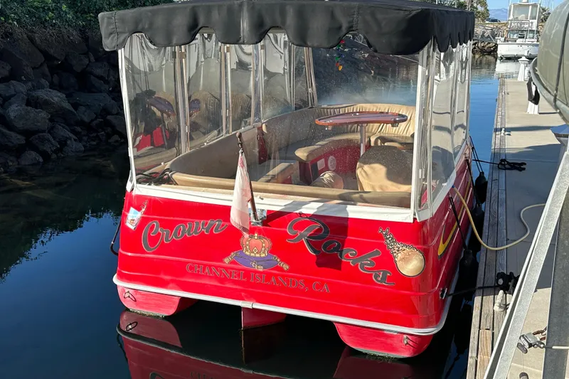 Slide: The Image of Red 2006 Duffy Cat 16 boat named "Crown Rocks" docked at Channel Islands, CA. - 19