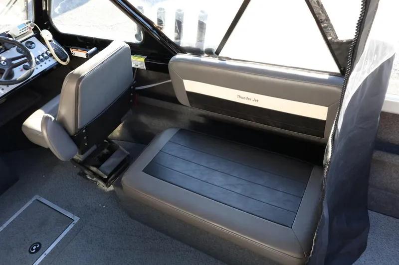 Slide: The Image of 2022 Thunder Jet 185 Luxor interior with seating and control panel. - 36