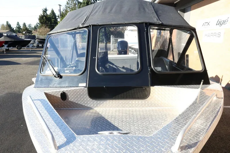 Slide: The Image of 2022 Thunder Jet 185 Luxor boat with canopy and diamond plate deck. - 51