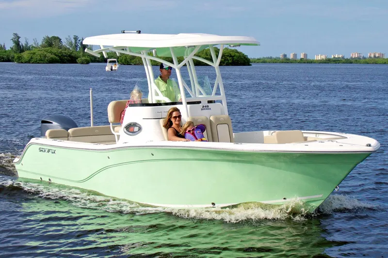 Slide: The Image of Manufacturer Provided Image: 2016 Sea Fox 249 Avenger boat cruising on a sunny day. - 29