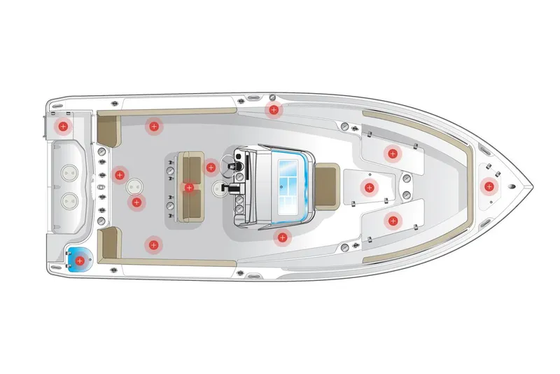 Slide: The Image of Manufacturer Provided Image: Top view of 2022 Sailfish 242 CC boat layout. - 19