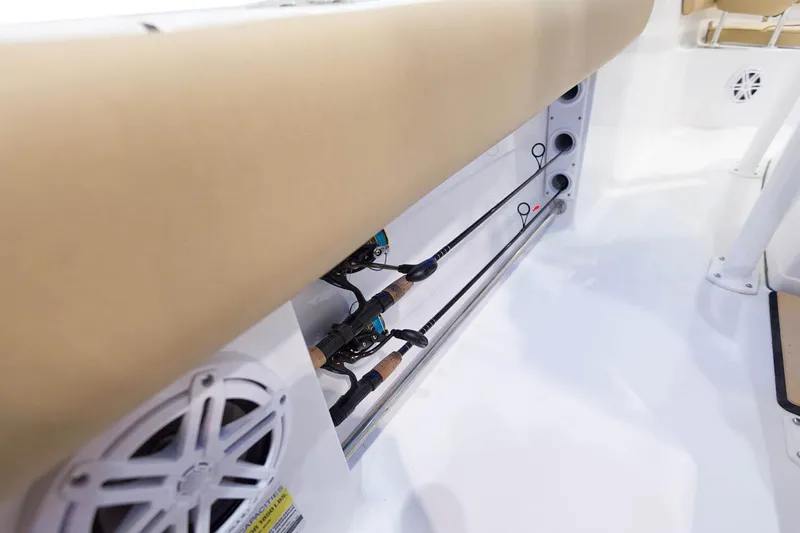 Slide: The Image of Manufacturer Provided Image: Rod storage compartment on a 2021 Sportsman Heritage 211 Center Console boat. - 14
