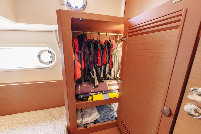 Slide: The Image of Luxurious cabin interior of 2025 Beneteau Swift Trawler 41 Fly yacht. - 34