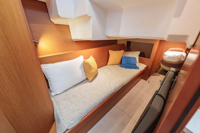 Slide: The Image of Luxurious cabin interior of 2025 Beneteau Swift Trawler 41 Fly with ocean view. - 35
