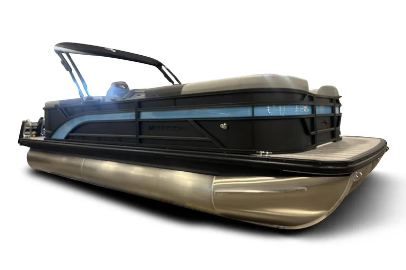 The Image of 2026 Bennington 22 S STERN RADIUS pontoon boat, sleek design with blue accents. - 1