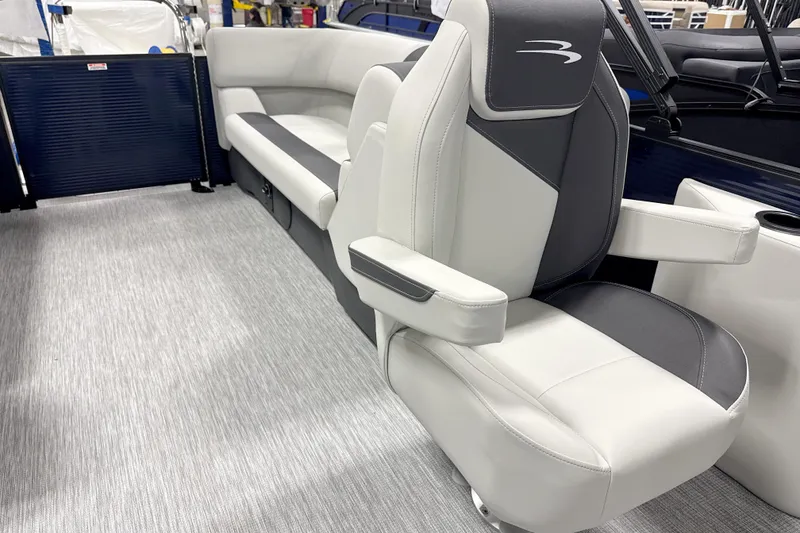 Slide: The Image of Luxury seating on 2026 Bennington 22 S1 Stern Radius boat, featuring sleek design and comfort. - 12
