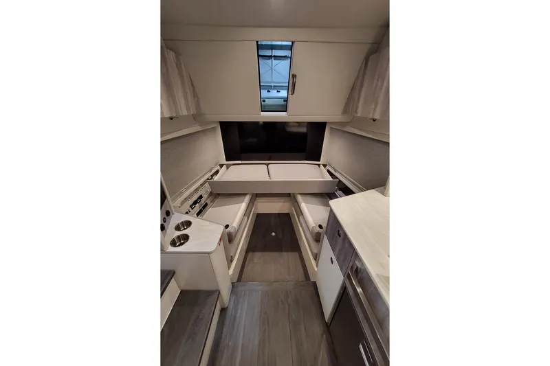 Slide: The Image of Interior of 2026 Formula 457 Center Console Fish boat, featuring modern design and amenities. - 17