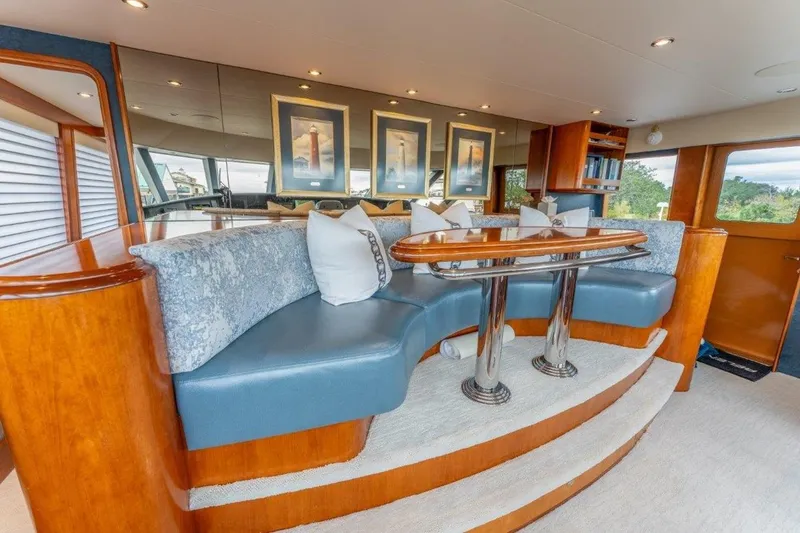 Slide: The Image of Luxurious interior of 2006 Westport 130 Motoryacht with elegant seating and decor. - 23
