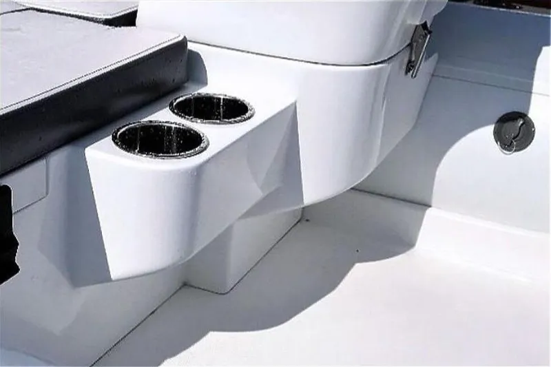 Slide: The Image of 2025 Walker Bay Generation 12 LTE boat interior with dual cup holders. - 8