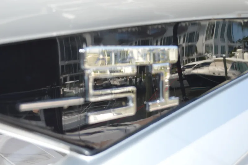 Slide: The Image of 2019 Azimut Atlantis 51 yacht emblem with reflective surface. - 21