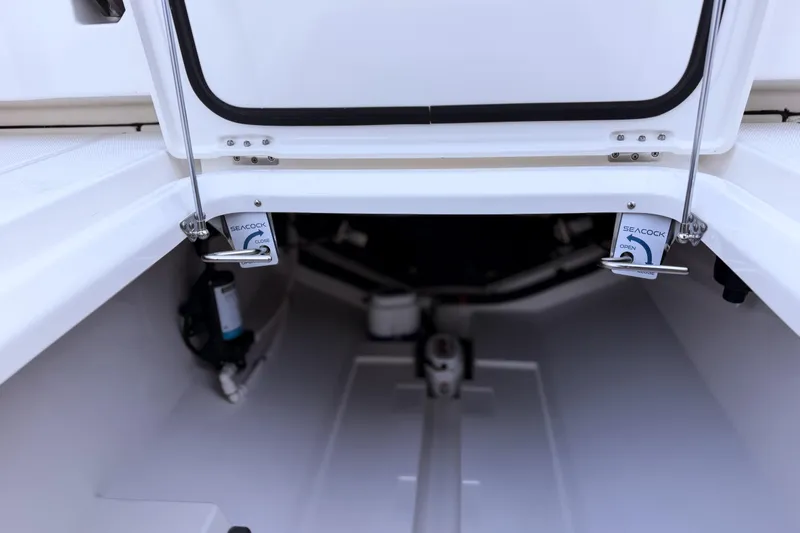 Slide: The Image of Interior view of Solace 32 CS boat, model year 2026. - 15