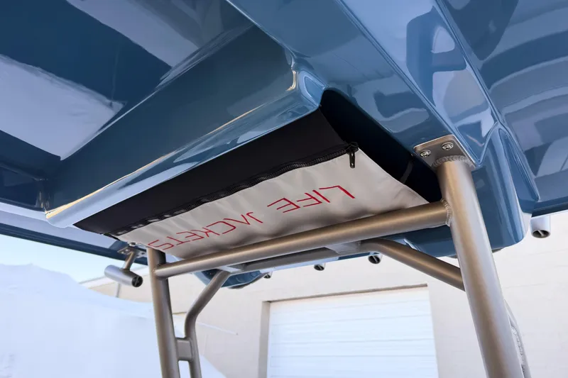 Slide: The Image of Solace 32 CS 2026 boat with life jacket compartment. - 36