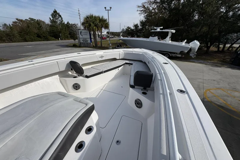 Slide: The Image of 2023 Fountain 38 Tournament Edition boat, showcasing spacious seating and sleek design. - 12