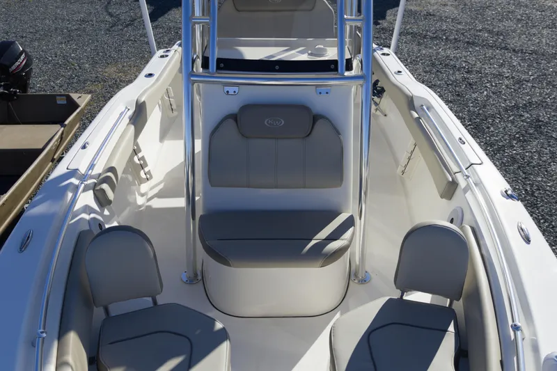 Slide: The Image of 2022 Key West 219 FS boat interior with seating and console. - 4