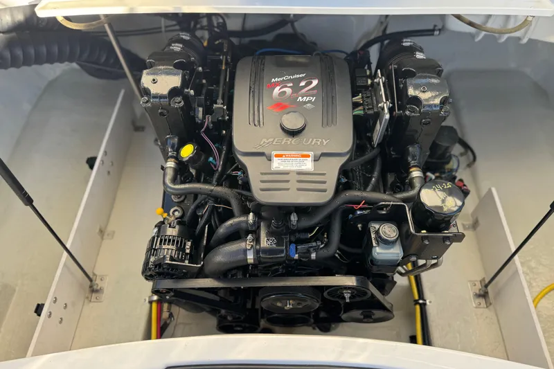 Slide: The Image of Engine compartment of a 2006 Cobalt 220 boat with MerCruiser 6.2 MPI engine. - 22