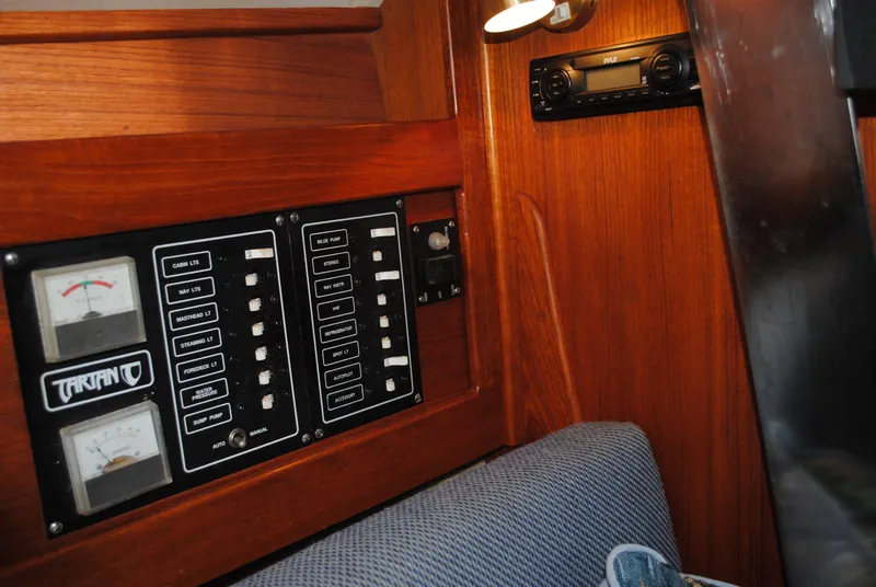 Slide: The Image of Interior view of a 1988 Tartan 28 with control panel. - 33