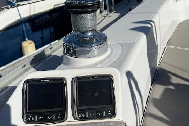 Slide: The Image of Cockpit of 2016 Catalina 385 sailboat with Raymarine displays and winch. - 26