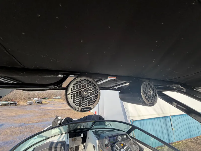 Slide: The Image of Speakers in 2023 Monterey M6 boat, interior view. - 27