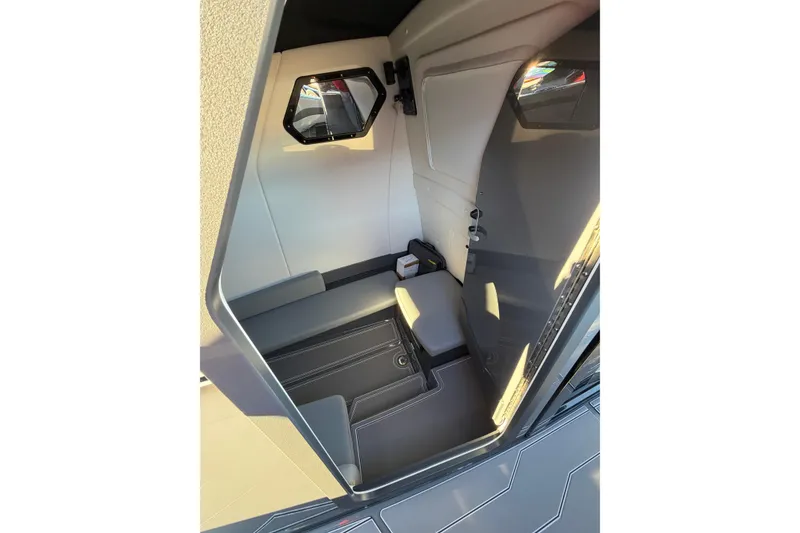 Slide: The Image of 2026 Sunsation 32CCX cabin interior with seating and modern design elements. - 21