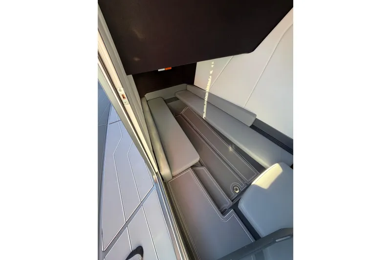 Slide: The Image of 2026 Sunsation 32CCX cabin interior with sleek, modern seating and stylish design. - 22