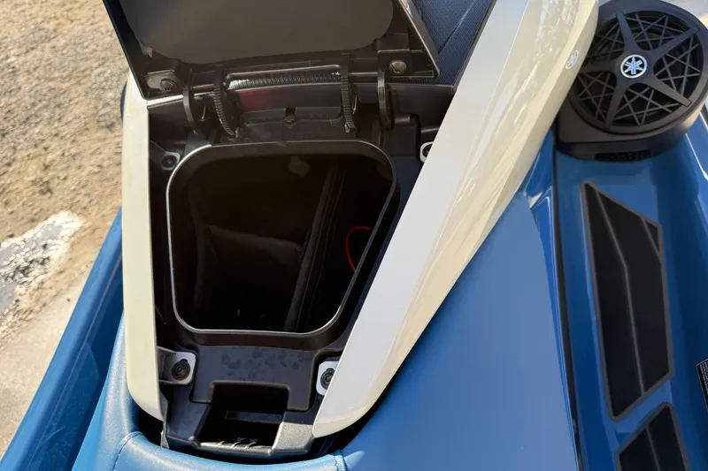 Slide: The Image of 2025 Yamaha WaveRunner FX Limited SVHO storage compartment open, showcasing interior details. - 10