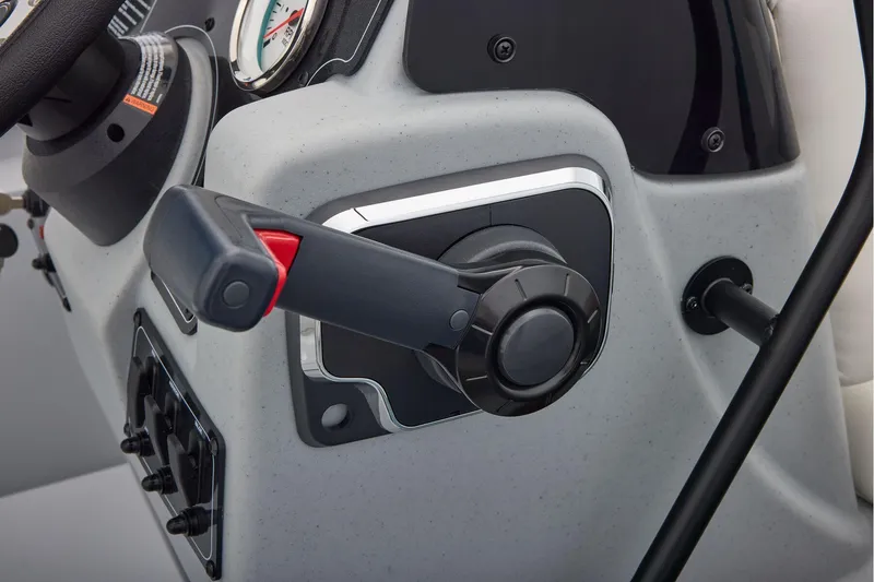 Slide: The Image of Manufacturer Provided Image: 2026 Tracker Bass Tracker Classic CC boat throttle control and dashboard close-up. - 33